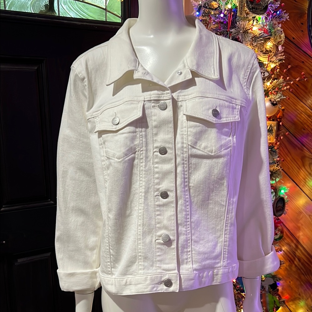White Denim Jacket LOFT XL #DD